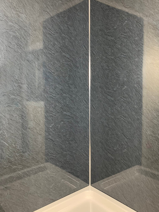 slate marble pvc cladding shower panels dark grey 1m  wide
