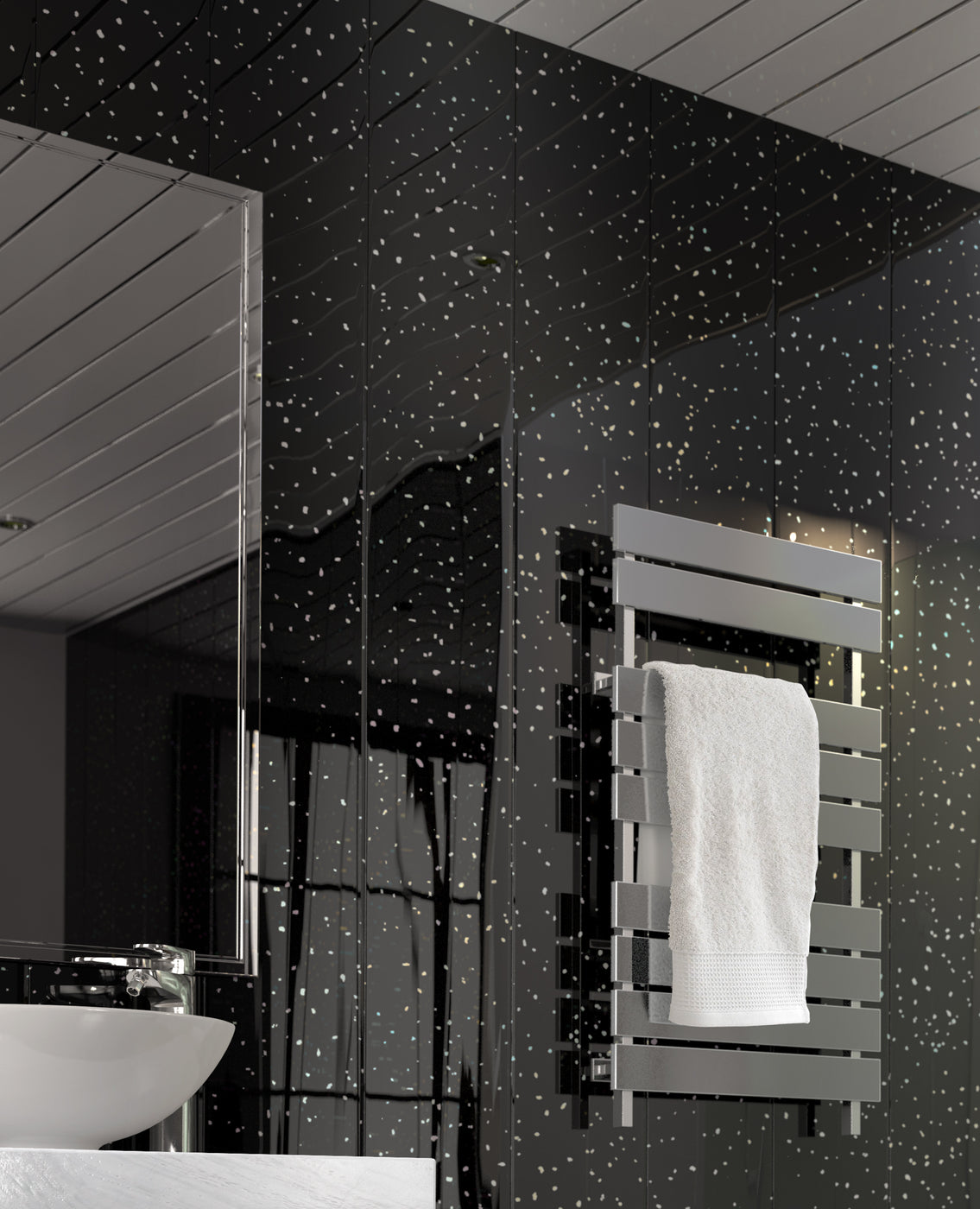 Black Sparkle (5mm) | PVC Bathroom Cladding Panels