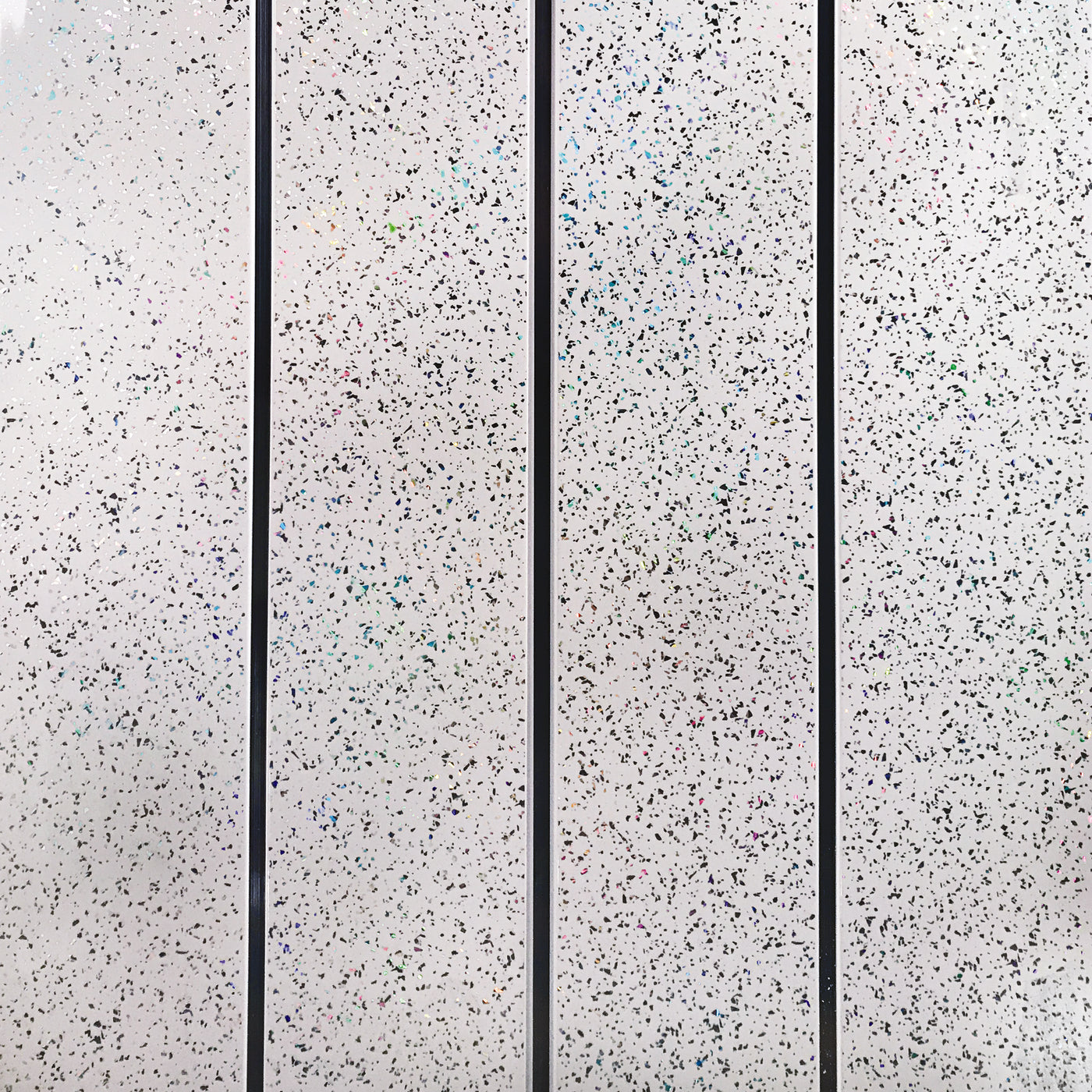 PVC Cladding White Sparkle with Chrome