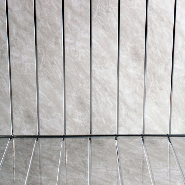 Grey Marble chrome pvc cladding shower panels 