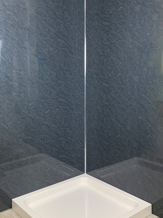slate marble pvc cladding shower panels dark grey 1m  wide