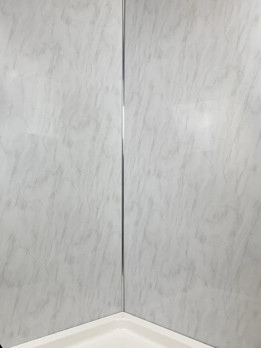White Marble / Pastel Grey 1m Wide PVC Cladding 10mm
