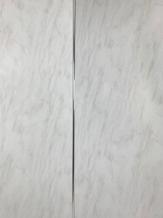 White Marble / Pastel Grey 1m Wide PVC Cladding 10mm