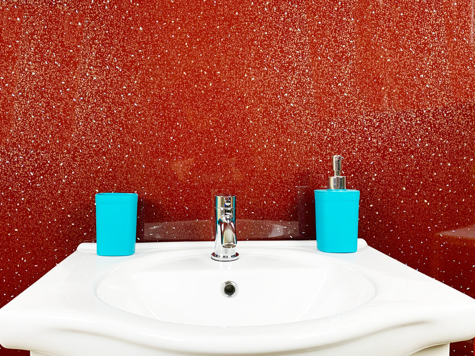 red sparkle 1m wide pvc cladding shower panels wall panels